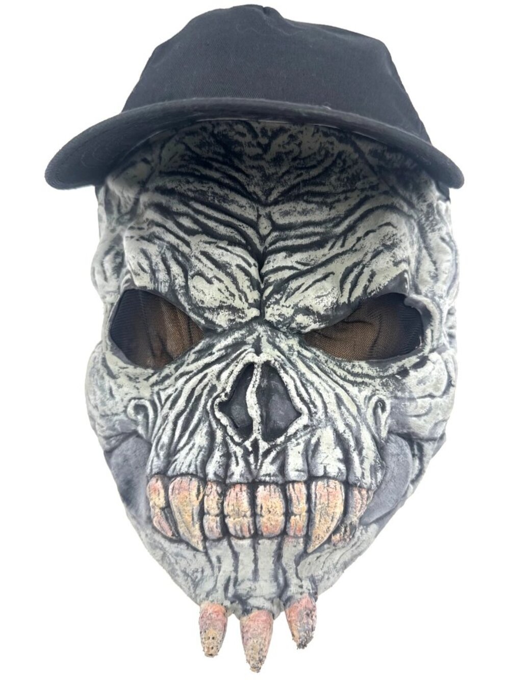 Fun World Skull Crypt Mask Black Cap Latex Design Easter Unlimited Haunted